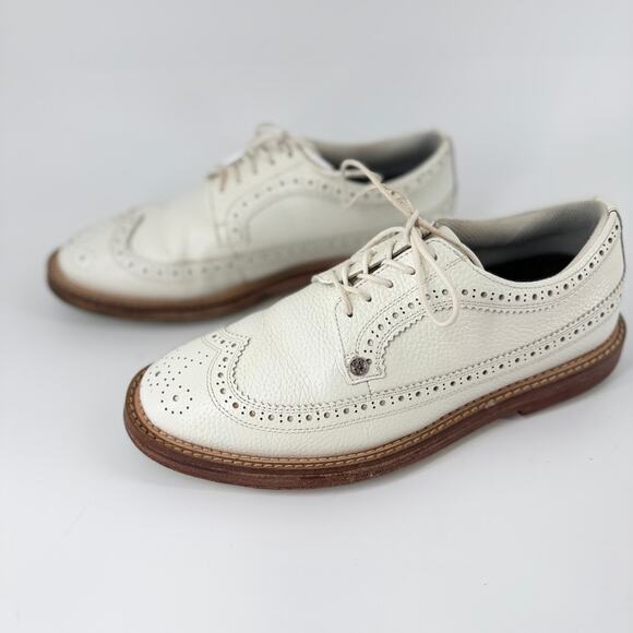 G/FORE Gallivanter Longwing Brogue Golf Shoes Mens 9 White Leather Waterproof main image 8